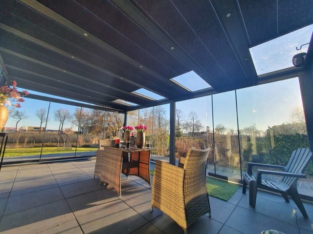 Plissé zonwering voor veranda