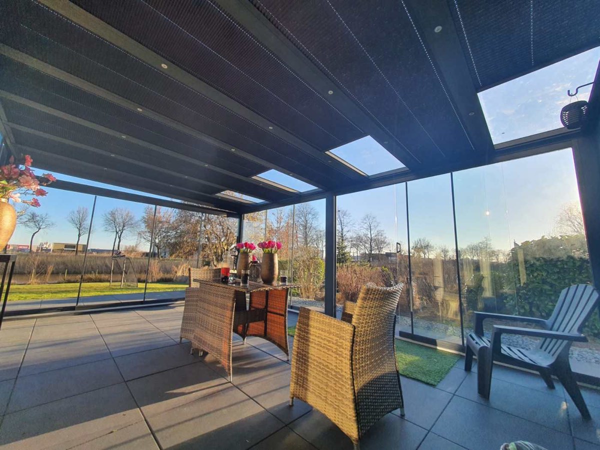 Plissé zonwering voor veranda